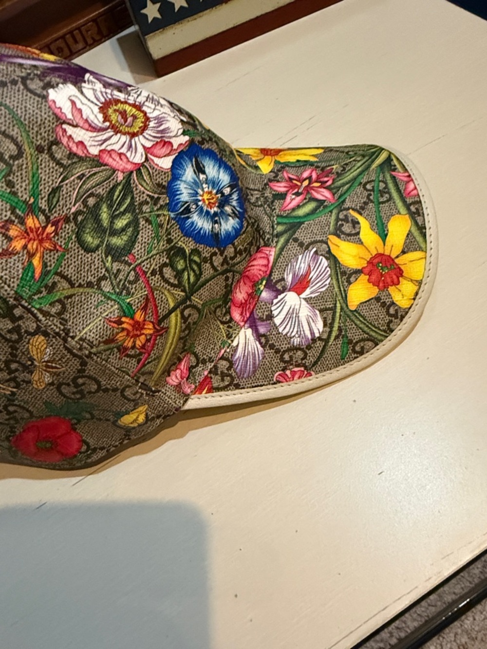 Gucci Floral GG Supreme Baseball Cap in Yellow, Pink, Purple and Green - Picture 3 of 10